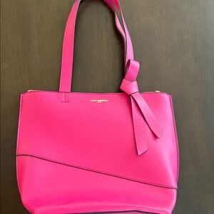 Karl Lagerfeld Fuchsia Tote with Bow Accent